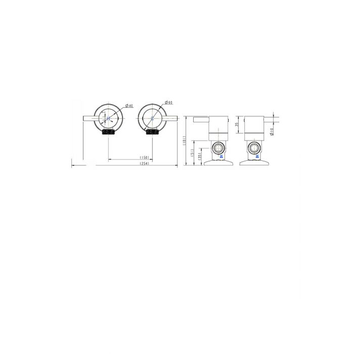 Modern National Round Black Washing Machine Taps