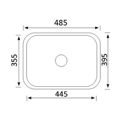 Acl Cora 485mm x 395mm Undermount Kitchen Sink Bowl