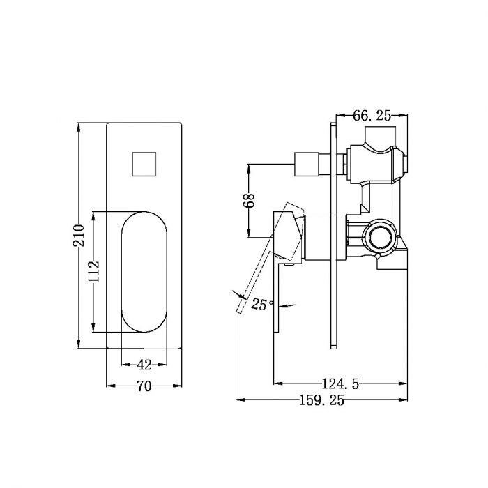 Nero Ecco Shower Mixer W/ Divertor - Brushed Nickel