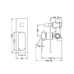 Nero Ecco Shower Mixer W/ Divertor - Brushed Nickel